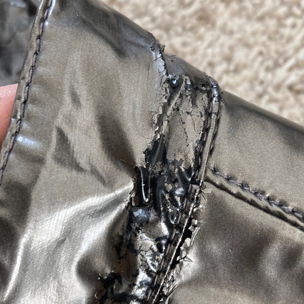 Guess jeans, gunmetal, gray leather jacket and mini skirt size 3 - Picture 6 of 6